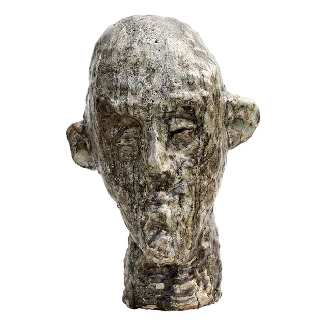 Aldonza, Head, 2019, Nephiline-Manganese Glazed Ceramic For Sale