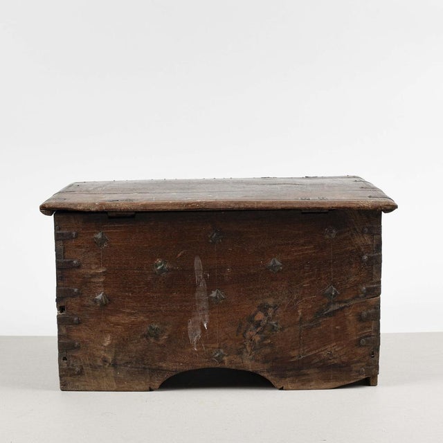 Black Chest with Engraved and Carved Metal Studs For Sale - Image 8 of 18