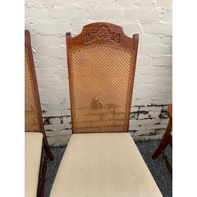 Set of 5 Vintage 1975 Bernhardt Cane Back Dining Chairs - 1 Captain, 4 Side For Sale - Image 9 of 11