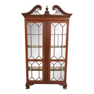 Henkel Harris Chippendale Mahogany Beveled Glass China Display Cabinet For Sale