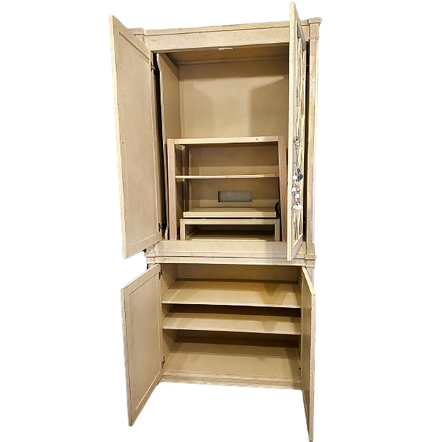 Contemporary Media Armoire With Mirrored Cabinet Doors For Sale - Image 3 of 12