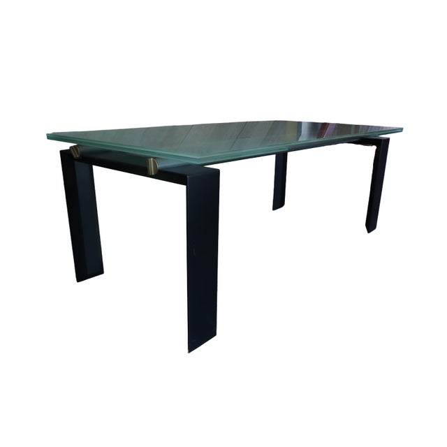 Fabulous Roche Bobois dining table from 1980, an early iteration of their classic Astro lab design. Top surface is an...