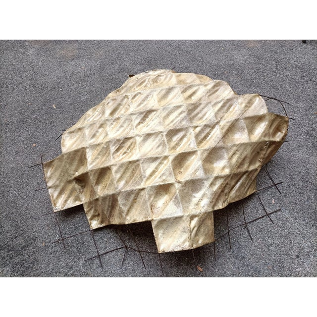 Metal Large Sculptural Wall-Mounted Lampshade in Iron and Fiberglass, 1970s For Sale - Image 7 of 18