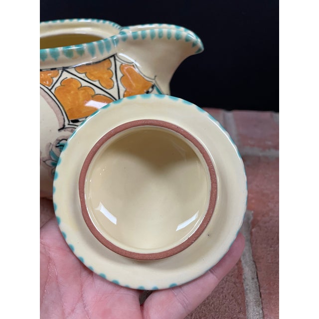 Light Yellow Vintage Italian Renaissance Style Giacomini for Cottura Hand Painted Pottery Teapot For Sale - Image 8 of 10