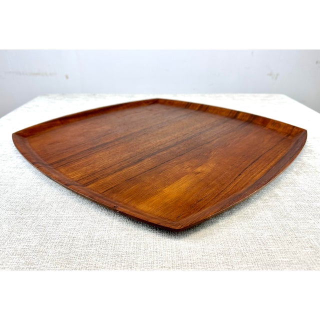 Mid Century Modern Scandinavian Extra Large Teak Tray For Sale In New York - Image 6 of 11