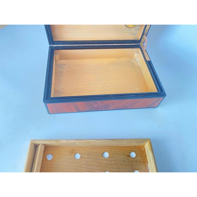 Burl Wood Cigar Box in Brown Black Color, France, 1970s For Sale - Image 6 of 16