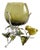 1950s Italian Toleware Hurricane Candle Holder With Lemon Tree Accents For Sale