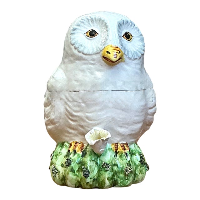Mid 20th Century Vintage Italian Owl Ceramic Lidded Trinket Box For Sale - Image 5 of 12