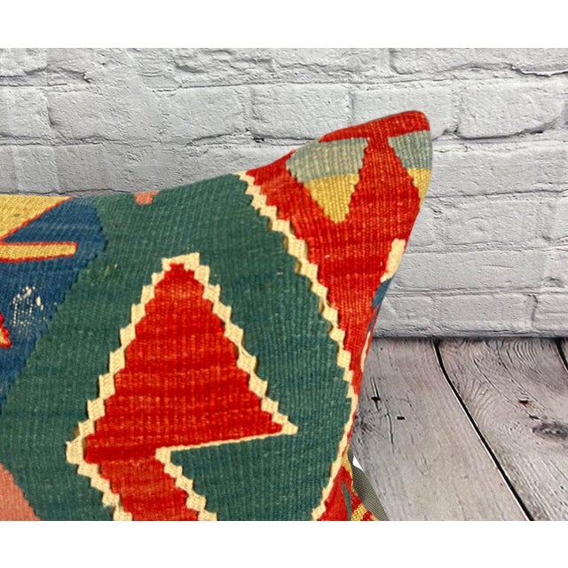 Turkish 16 x 24 Kilim Pillow Turkish Cushion Istanbul Harbor View Pillow Cushion Cover For Sale - Image 3 of 4