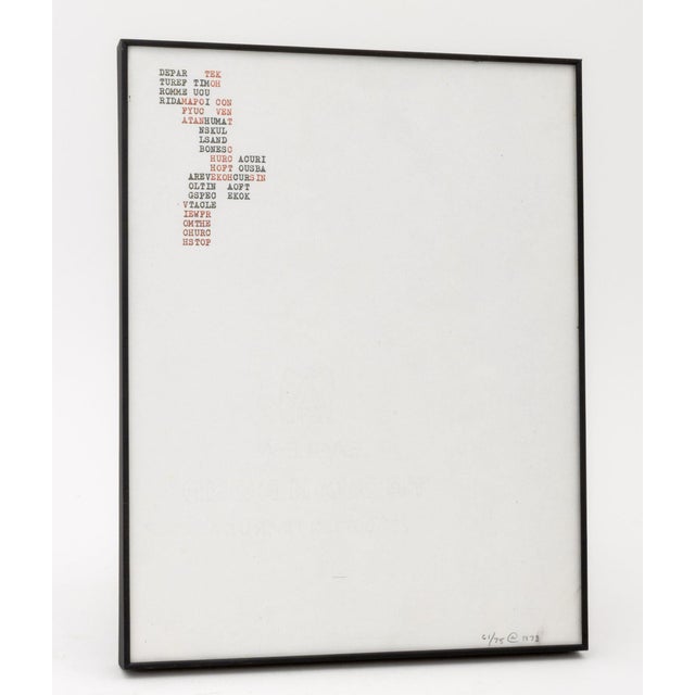 Contemporary Carl Andre "Yucatan" Xerox Poem Page, 1973 For Sale - Image 3 of 7