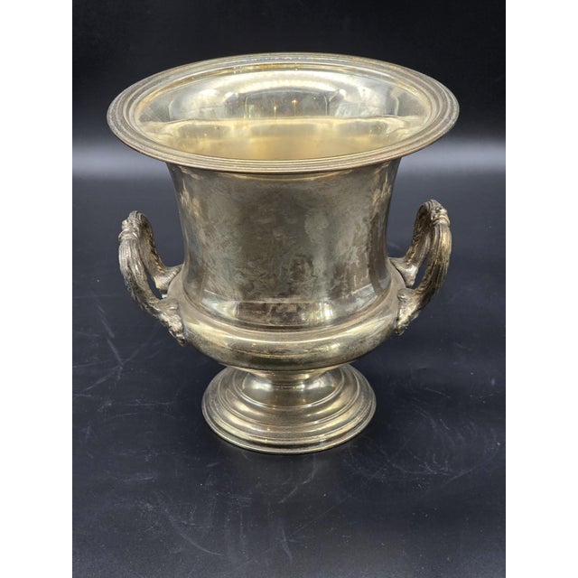 Vintage Neo-Classical Silver Metal Champagne Cooler, 1950s For Sale - Image 3 of 7