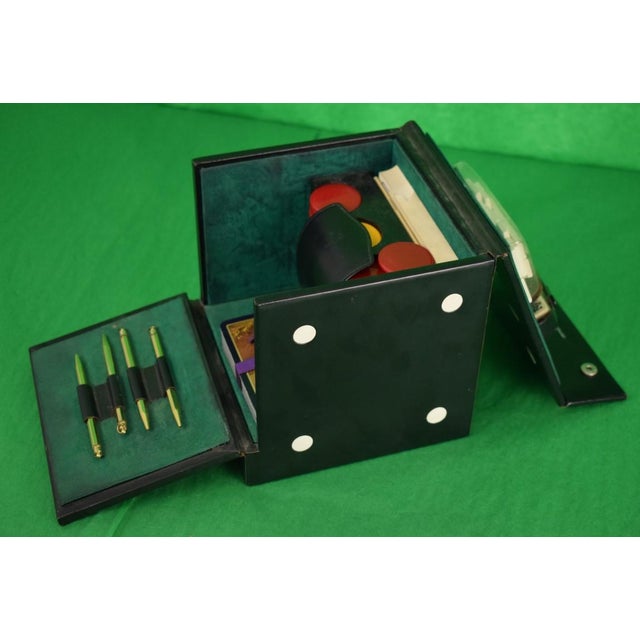 Mid 20th Century Asprey of London Gaming Dice Leather Cube Box Set For Sale - Image 11 of 11