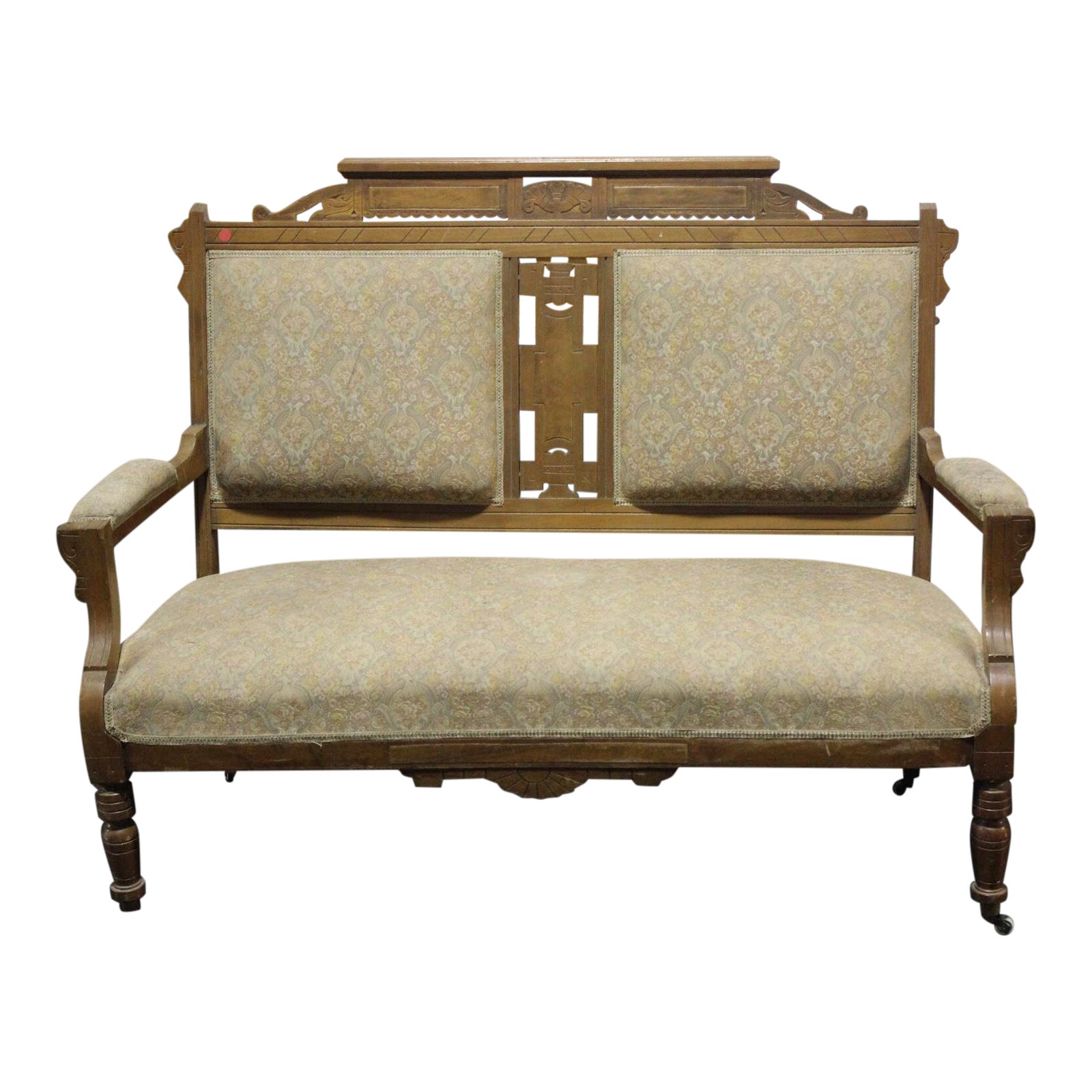 Late 19thc. Eastlake “Mayan” Settee Chairish