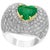 3.5 Carat Heart Shape Colombian Emerald and Diamond 18 Karat Gold Ring Estate For Sale - Image 15 of 18