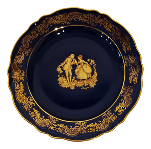 Vintage French Limoges Plate with 24K Gold, 1940