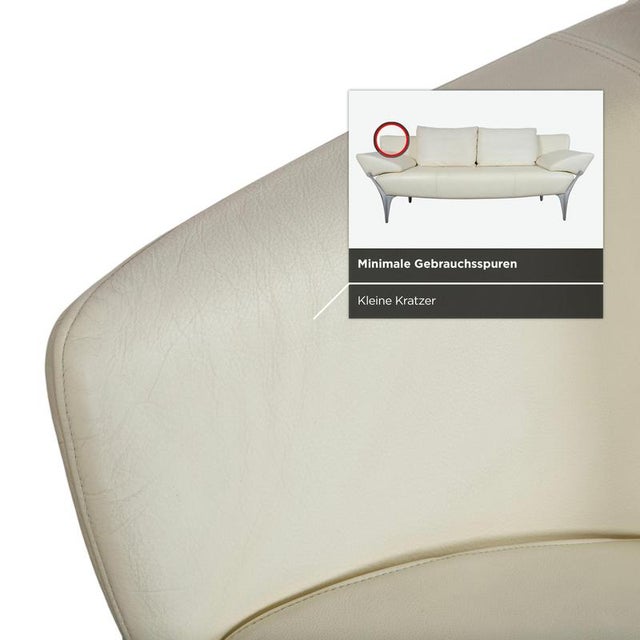 Cream Leather Two-Seater Cream White Manual Function 1600 Sofa from Rolf Benz For Sale - Image 8 of 15