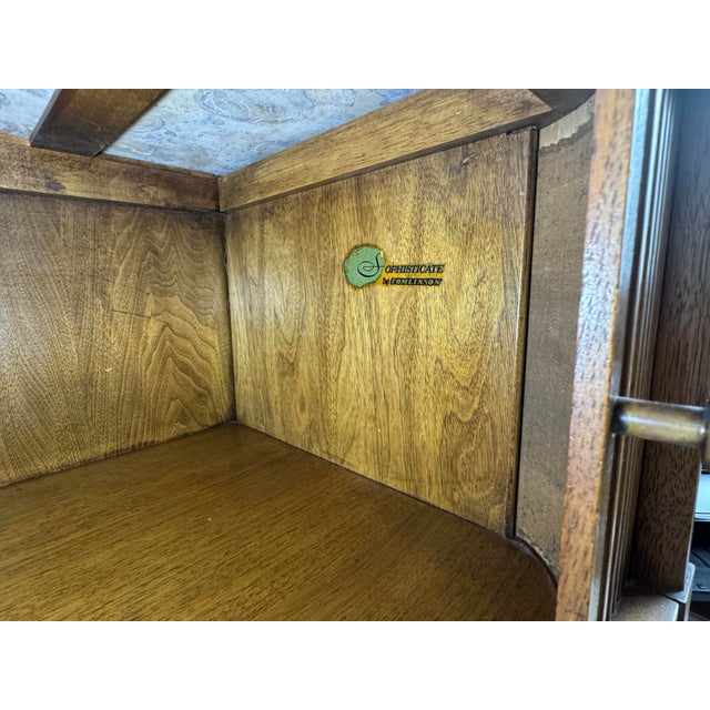 Wood Mid 20th Century Mid Century Modern Tambour-Door Nightstand Side Table by Tomlinson For Sale - Image 7 of 10