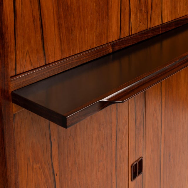 Vintage Danish Mid-Century Rosewood Corner Bar Cabinet For Sale - Image 11 of 12