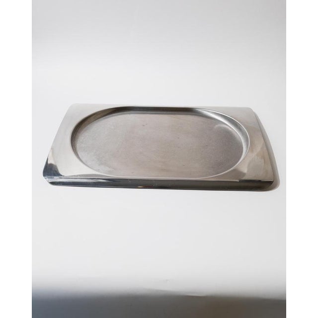 Vintage Modern Minimalist Stainless Steel Tray, 1990s For Sale - Image 6 of 12