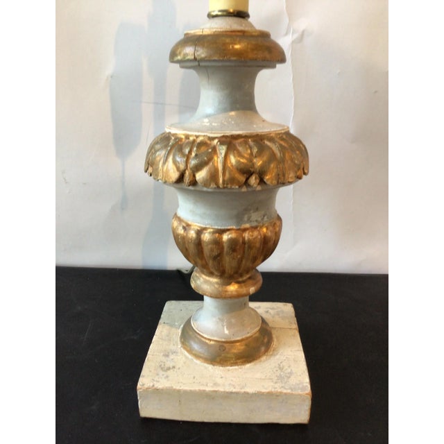 1850s Italian Gilt Wood Lamps - A Pair For Sale - Image 4 of 9