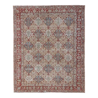 Antique Persian All-Over Garden Design Bakhtiari Rug in Multi Colors 12'11 X 15'6 For Sale
