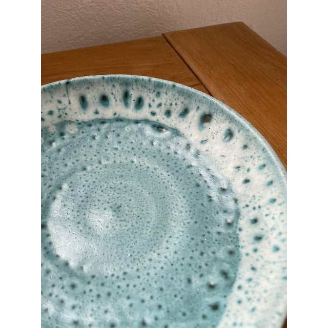 Blue Enameled Tripod Plate Dish, 1950s For Sale - Image 14 of 18