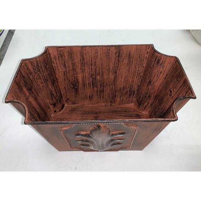 Rustic Small Rustic Metal Planter For Sale - Image 3 of 8