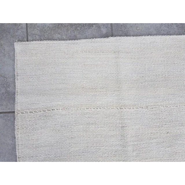Textile 1960s Vintage White Mini Runner Rug For Sale - Image 7 of 11