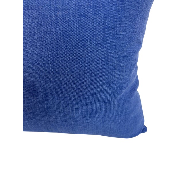 2020s Blue Brushed Cotton Pillow For Sale - Image 5 of 5