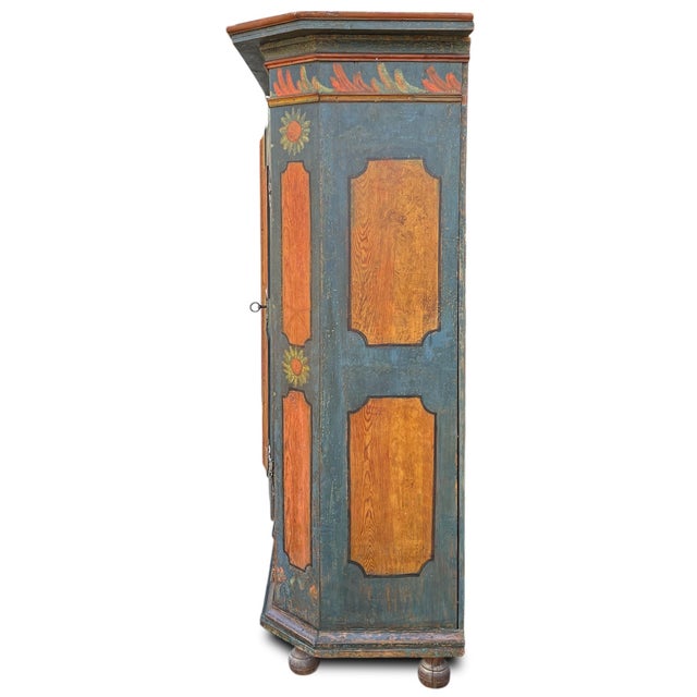 Blue Cupboard with Sunflower Paintings For Sale - Image 4 of 18