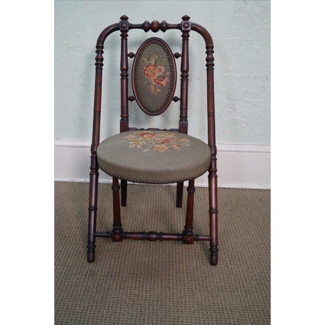 Hunzinger Antique Needlepoint Side Chair Chairish