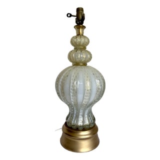 1940's Italian Venetian Murano Art Glass Table Lamp For Sale