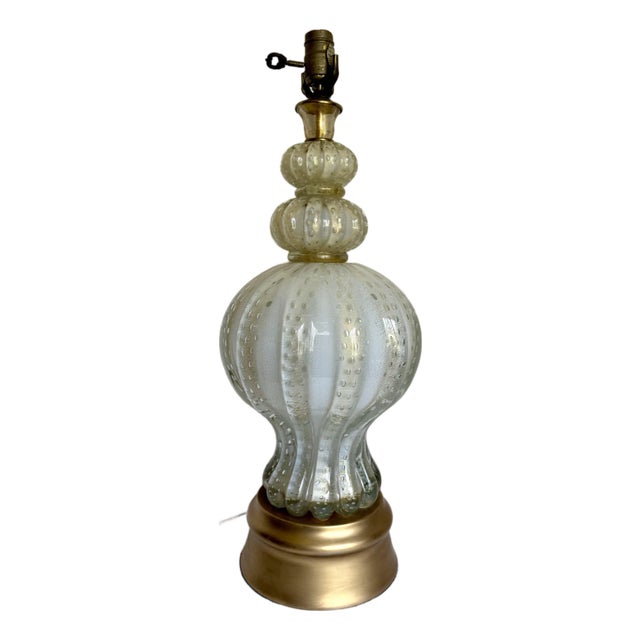 1940's Italian Venetian Murano Art Glass Table Lamp For Sale