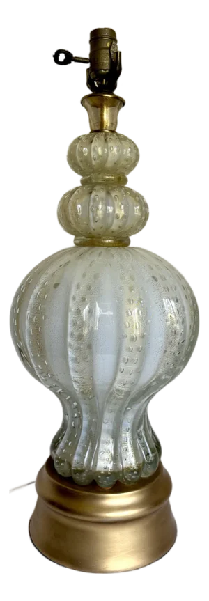 1940's Italian Venetian Murano Art Glass Table Lamp