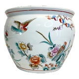 Vintage Hollywood Regency Chinoiserie Koi Fish Bowl Jardiniere Planter. For Sale