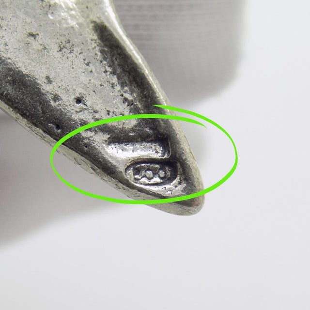 Vintage Italian Handmade Genuine Silver Angel Themed Holy Water Font Figurine For Sale - Image 9 of 11