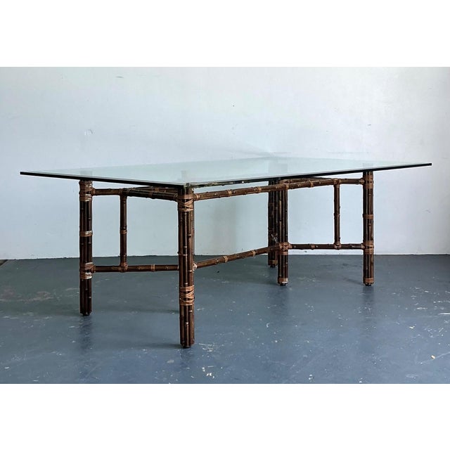 Vintage McGuire Rattan and Glass Dining Table For Sale - Image 15 of 18