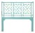 Chippendale Headboard Double, Turquoise For Sale