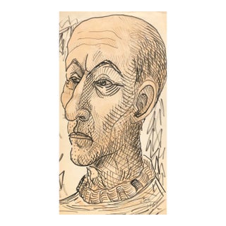 1959 James Bone Future Self, Self Protrait Watercolor For Sale