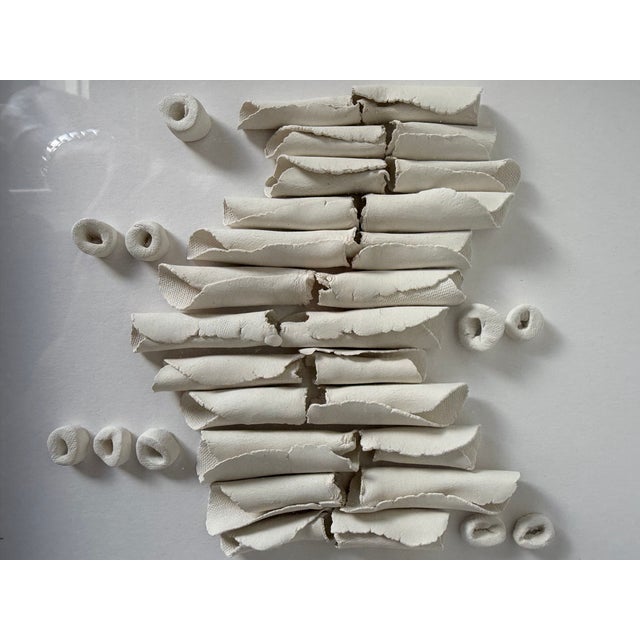 1990s Vintage Signed C. Marhg Sirt Organic Ceramic Wall Sculpture in Shadow Box Frame For Sale - Image 11 of 12