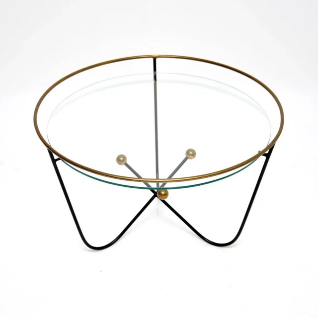 Vintage Steel and Brass Coffee Table from Edward Ihnatowicz, 1950s For Sale - Image 4 of 6
