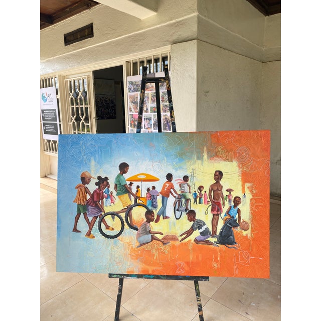 Childhood Memory by Gusenga Patrick, (2026) Acrylic on Canvas, 21st Century, Contemporary Art, Africa, Figurative, Realism For Sale - Image 4 of 5