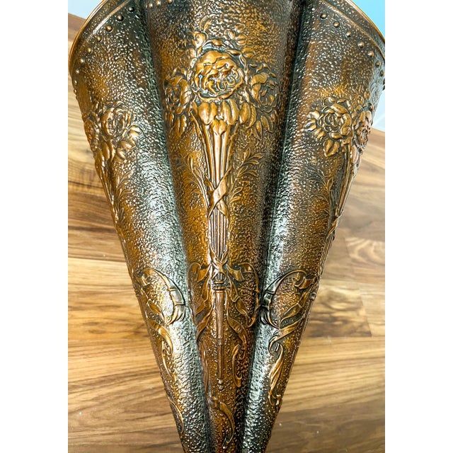 Vintage Copper and Brass Umbrella Stand For Sale - Image 9 of 10