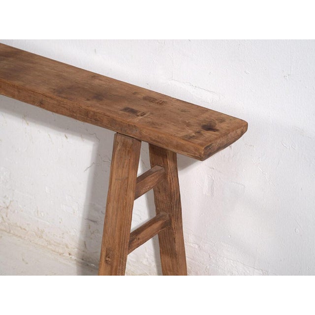 Wood Antique Chinese Wooden Bench For Sale - Image 7 of 8