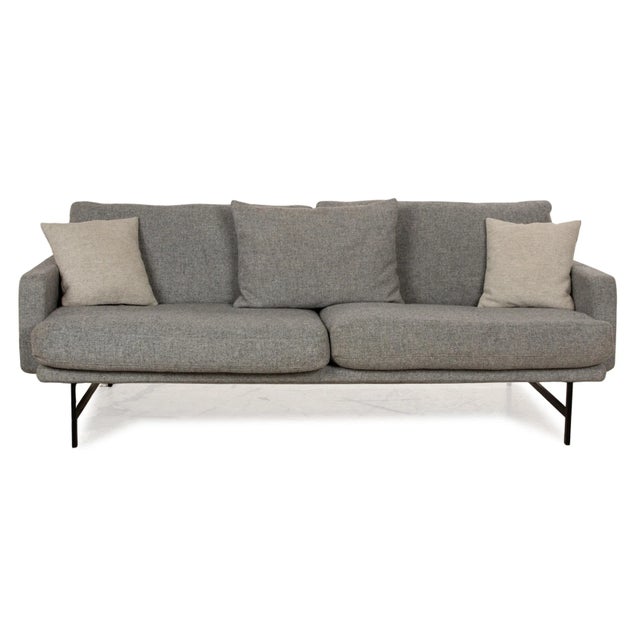 Lissoni Fabric Three-Seater Hallingdal Grey Sofa from Fritz Hansen For Sale - Image 10 of 10