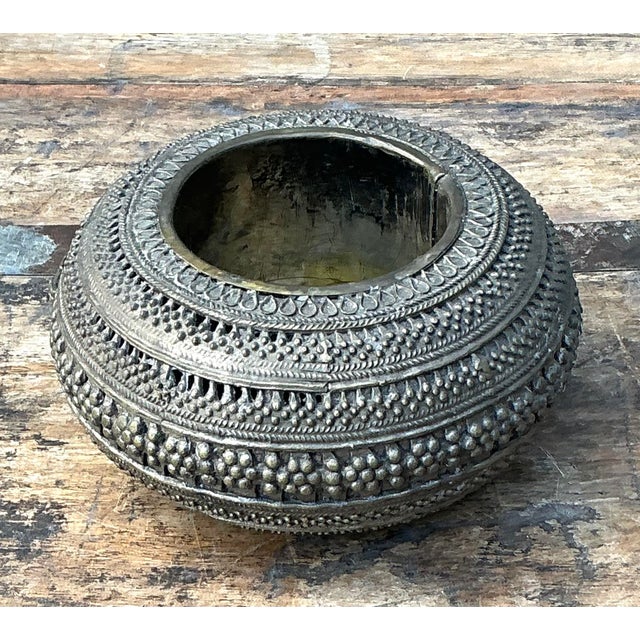 Late 20th Century Vintage Engraved Brass Bowl For Sale - Image 5 of 12
