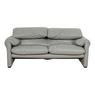 Maralunga Two-Seater Sofa in Leather from Cassina For Sale