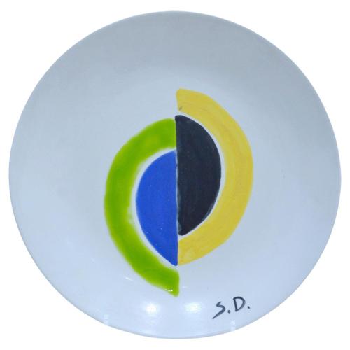 Ceramic Plate after Sonia Delaunay For Sale - Image 5 of 5