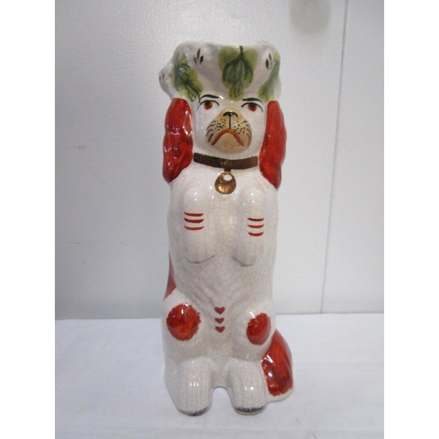 Mid 20th Century 20th Century Staffordshire Red and White Begging Spaniel Toby Jug For Sale - Image 5 of 9