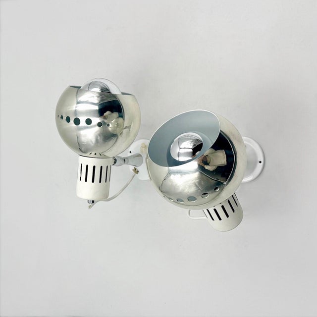 Space Age Chrome Eyeball Wall Lamps, 1970s, Set of 2 For Sale - Image 13 of 14